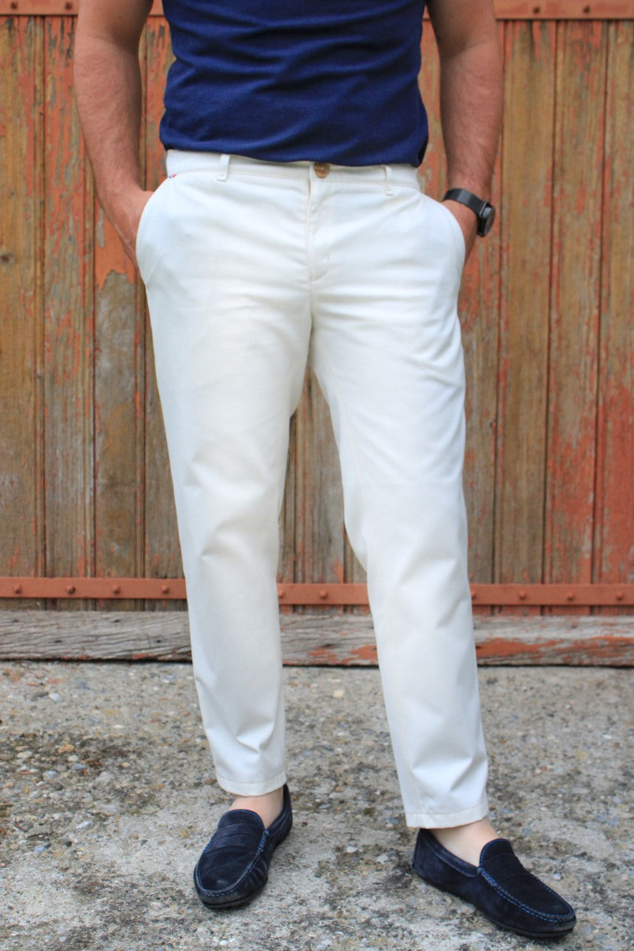 Chino homme écru