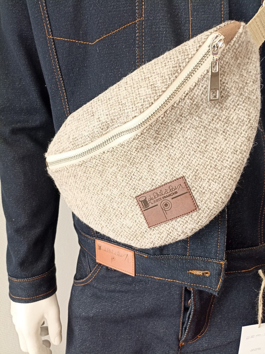 Sac banane en laine chiné