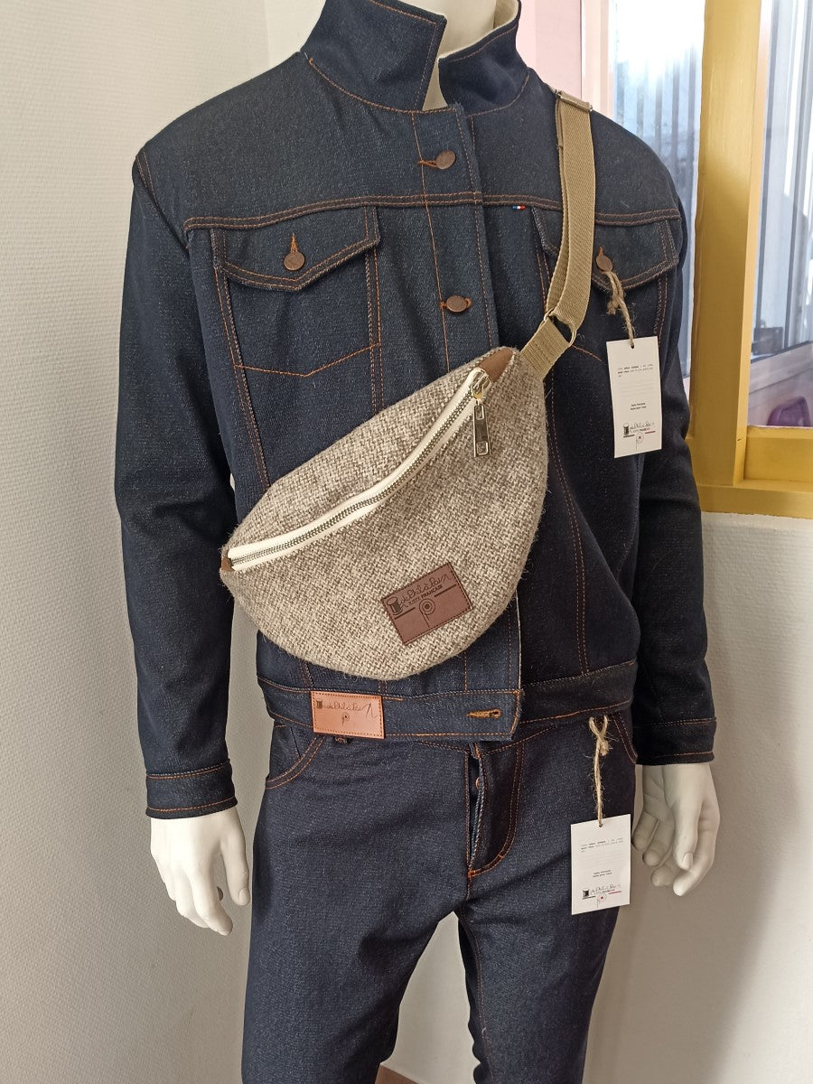 Sac banane en laine chiné