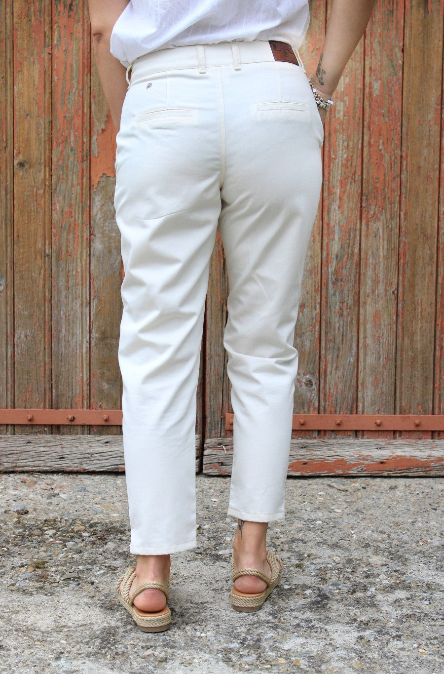 Chino femme écru sur mesure