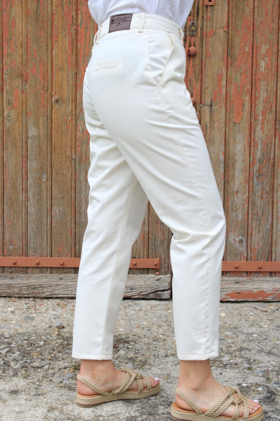 Chino femme écru sur mesure